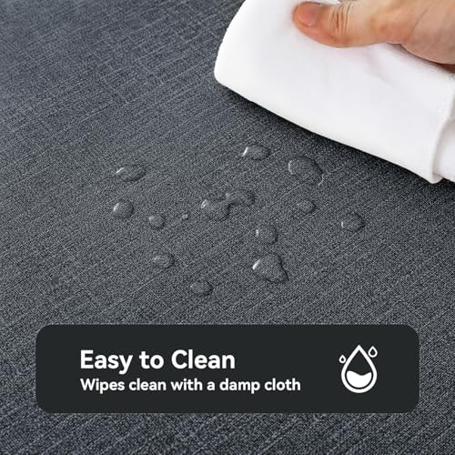 Image of Romanstile 100% Waterproof PVC Tablecloth, Square Oil Spill Proof Stain Resistant Vinyl Table Cloth, Wipe Clean Plastic Table Covers for Kitchen /Dining /Parties - 54 x 54 Inch, Charcoal