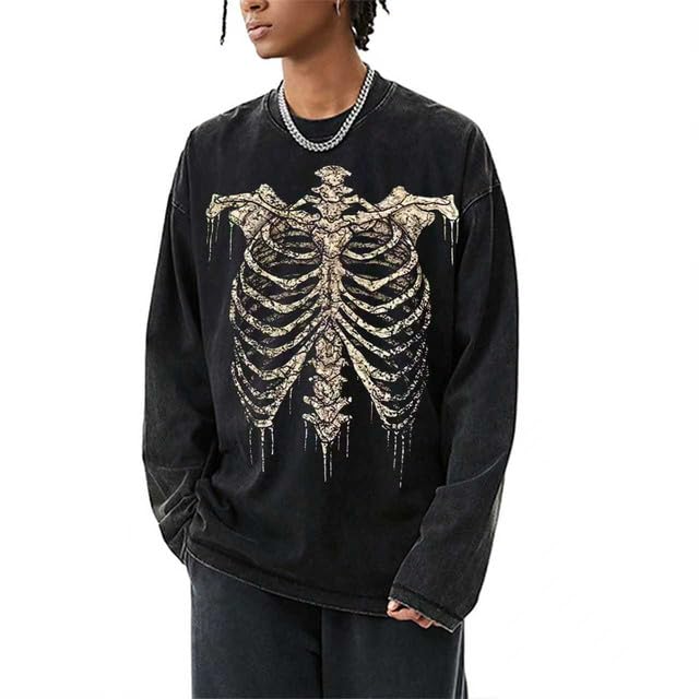 Retro broken skeleton Sweatshirt Halloween horror skeleton shirt3