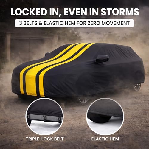 Image of Autofy Car Cover Waterproof CARIZMA for Maruti S-Presso [Year 2019 Onwards] - S-Presso Car Cover Dust & UV Protection S-Presso Car Body Cover with Mirror Pocket Soft Cotton Lining