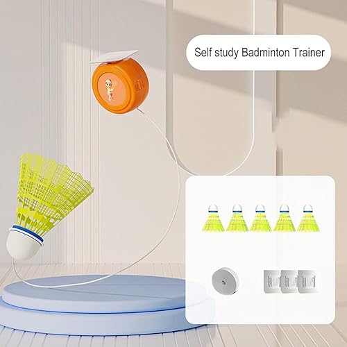 Miniatura 3 de Yanolam Entrenador de rebote de bádminton, autoentrenamiento de bádminton, conjunto de entrenador de bádminton, entrenador de rebote de bádminton