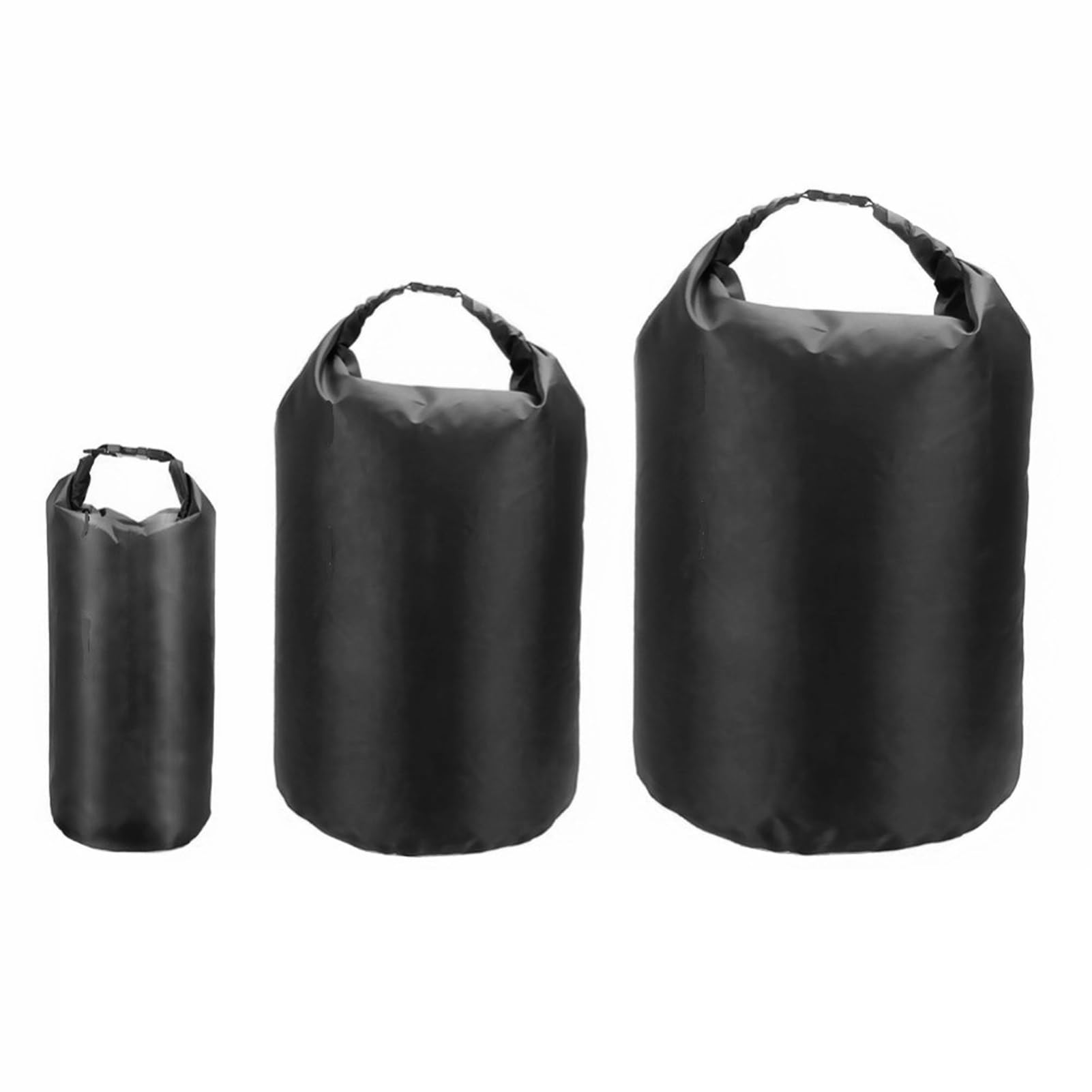 Trockensäcke Für Boote Wasserdichter Trockensack- 3Pcs wasserdichte Trocken Tasche Roll Top Dry Sack Strand Aktivität Kajak Bootfahren Angeln Schwimmen(Black)