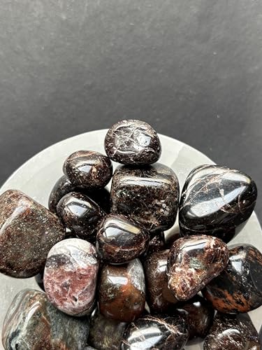 Image of Tumbled Stones, Natural Crystal Healing Stones, Home Office Decor, Aquarium Decorative Pebbles, Vase Fillers (Garnet, 200)