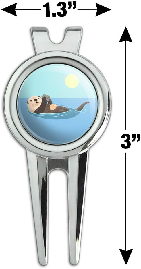 review GRAPHICS & MORE Sea Otter Eating Giant Clam Golf Divot Repair Tool and Ball Marker