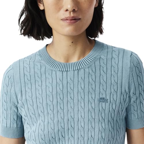 Lacoste Women's Washed Effect Cable Knit Sweater2