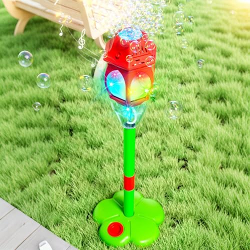 Machine à bulles sur pied réglable avec télécommande et lumière pour enfant