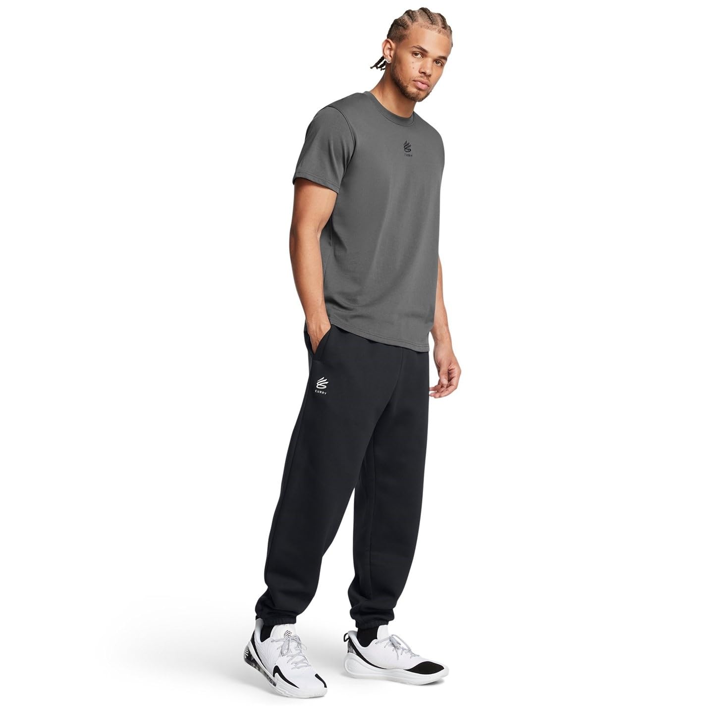Under Armour Curry Splash Jogger Erkek Sweatpant Black / / White Clay SM