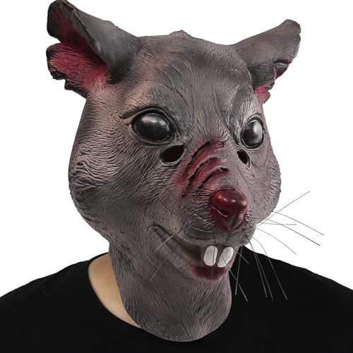 Mouse Mask Latex Scar Rat Mask Animal Halloween Cosplay Party Costume Prop