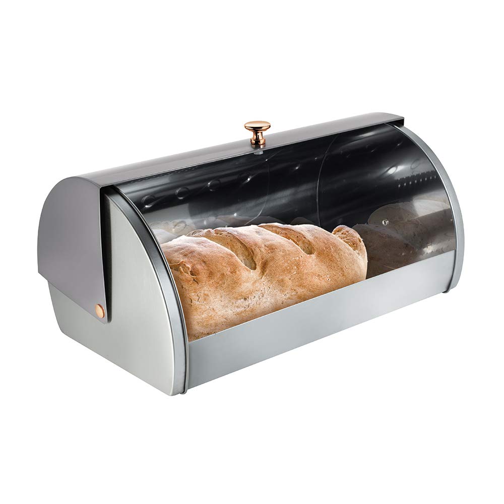 Brotkasten Brotbox aus Edelstahl lackierte kollisionsfreie Abdeckung BERLINGER HAUS MOONLIGHT METALLIC LINE BH-6269