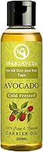 Avocado Oil 120ml – 100% Pure & Cold Pressed Extra Virgin Organic Oil for Hair Growth, Skin, Face & Body Deep Moisturizing Carrier Oil Non-Sticky & Multipurpose Beauty Elixir