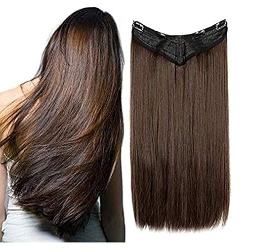 Image of Straight Hair Extensions Clips In Hair Extension For Girls Brown Hair Extensions 24 Inches Long Brown Hairs For Women