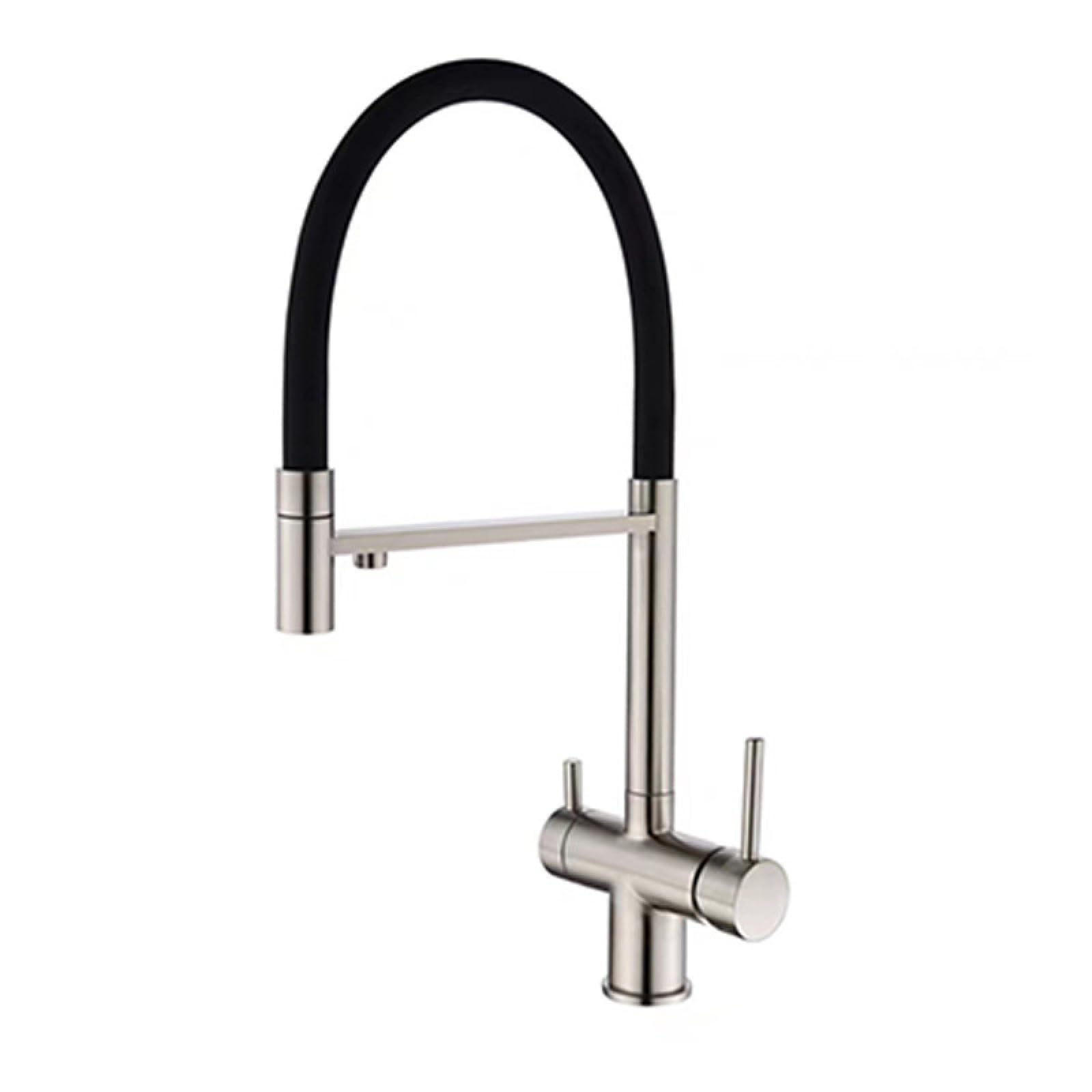 Fanjubei Brushed 304 Stainless Steel Rotating Kitchen Hot And Cold Silicone Faucet