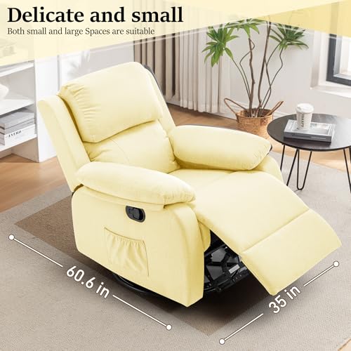 Sillón reclinable giratorio 360 tela madera pino miniatura 6