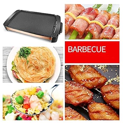 Barbecue Grill Elektrischer Teppanyaki-Tischgrill, Antihaft-Grillplatte 5 Dateien mit Einstellbarer Temperatur, BBQ-Hot… – Bild 8