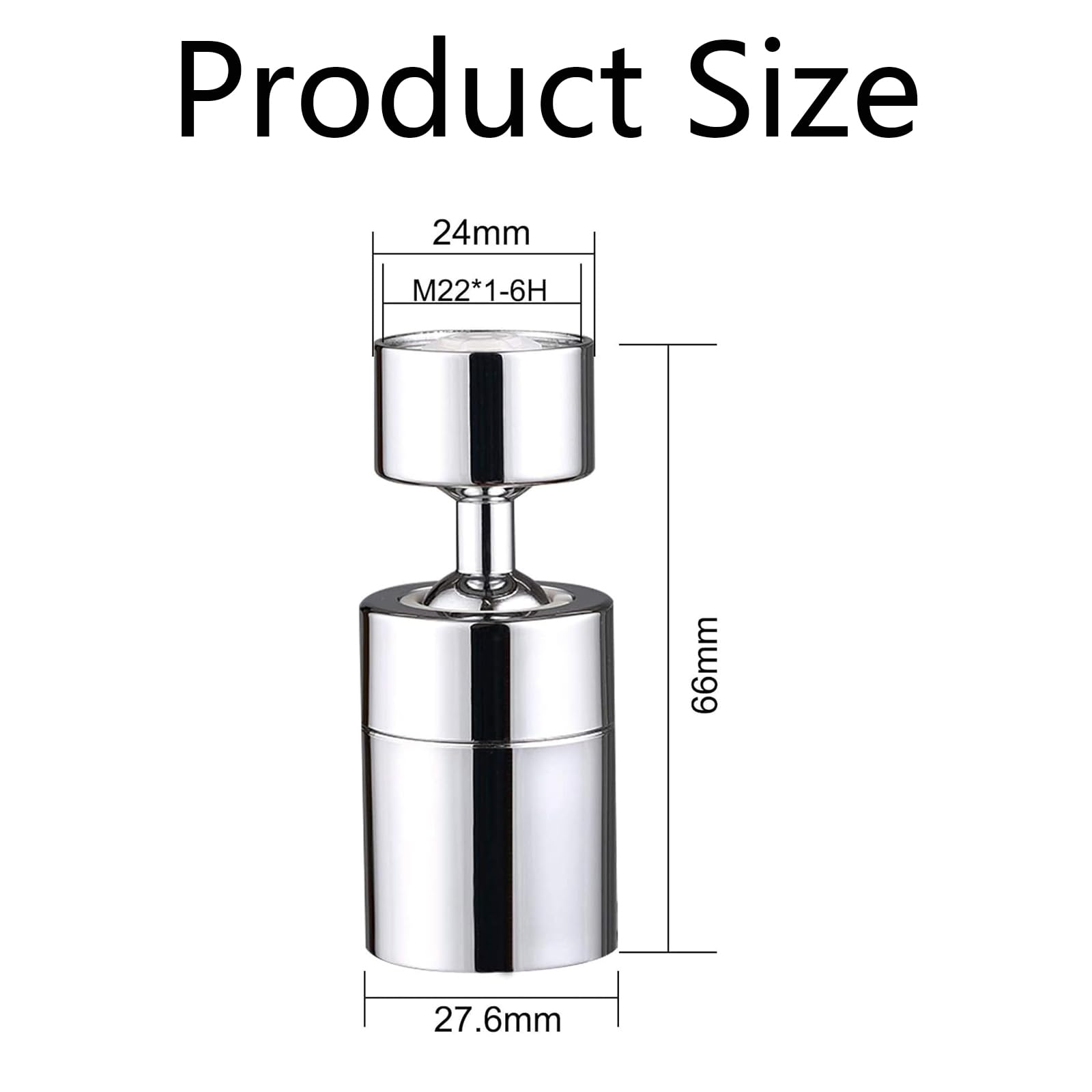 Cabezal Rociador Grifo Cocina,360° Giratorio Boquilla Extensión de Grifo 2 Modos con Aireador Antisalpicaduras Adaptador Universal para Fregadero y Lavabo Plateado