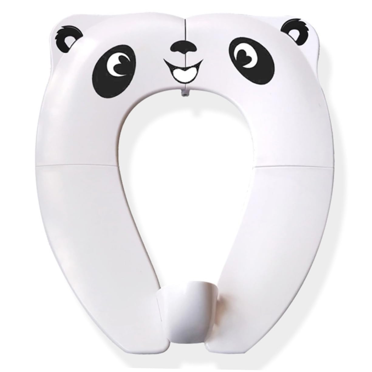Sedile Wc Pieghevole per Ragazzi, Cerchio Trainer Bianco in Abs | Maniglie Grandi, Design Cartoon Adorabile, per Potty Training, Facile da Afferrare