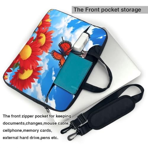 Maletín para portátil 15.6 pulgadas impermeable rojo floral miniatura 6