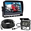 12V-24V véhicule Système de caméra de recul 17,8cm TFT LCD HD Moniteur avec Pare-Soleil + 4Pin étanche Recul 18LED Vision de Nuit Caméra de recul de Sauvegarde pour RV/Bus/remorque/Camion