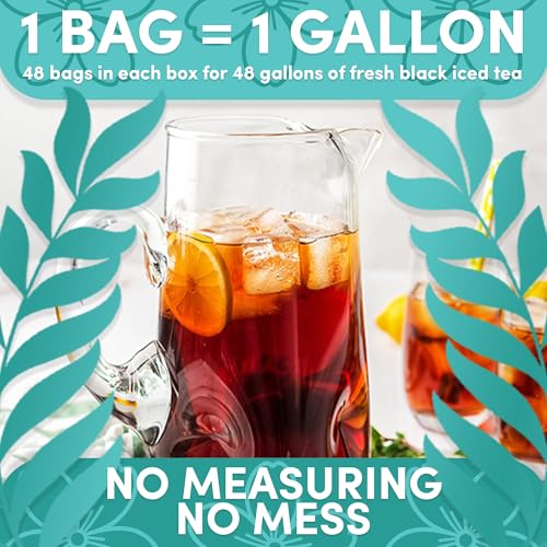 Image of Black Orange Pekoe Iced Tea Bags, 1 Gallon Tea Bags, 48 Count, Bulk Iced Tea Packs, Orange Pekoe Tea for Restaurants, Cafes & Home
