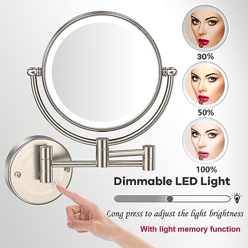 Miroir grossissant de luxe double face extensible en laiton - 6