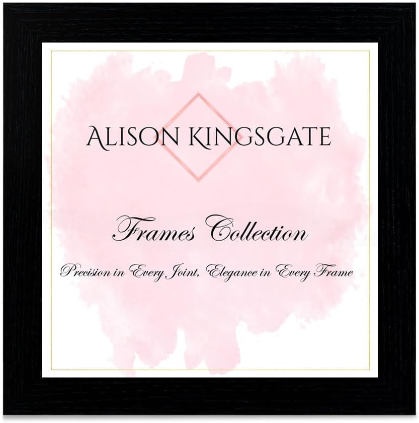 Alison Kingsgate Modern 60X60CM Black Picture Frames- Engineered Wood Photo Frame with Shatterproof Perspex Front- Ideal for Posters, Certificates & Artwork- Wall Mount or Tabletop Display