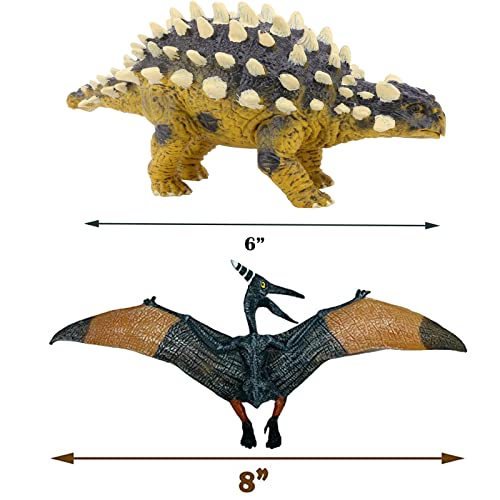 Gemini&Genius Dinosaur Toys - Ankylosaurus Pteranodon Toys- Realistic Action Figures For Kids Collection, Home Decoration, Party Favor, Happy Birthday Cake Topper And Birthday Gifts (2 Pcs) #TOP2