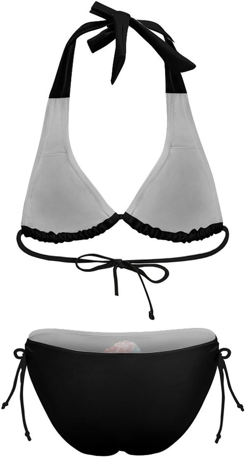 Mushroom U.S. Flag Novelty Women's 2 Piece String Bikini Set Swimsuits Bathing Suit Swimwear