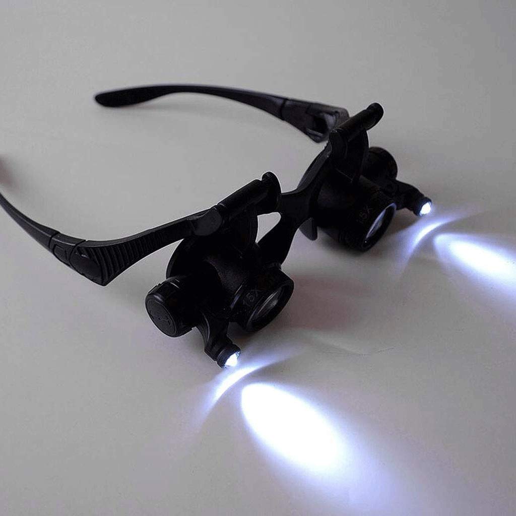 Lupenbrille Lupenbrille mit Licht Stirnband Lupe mit Beleuchtet für Juwelier Reparatur Uhr Stern des Lichts