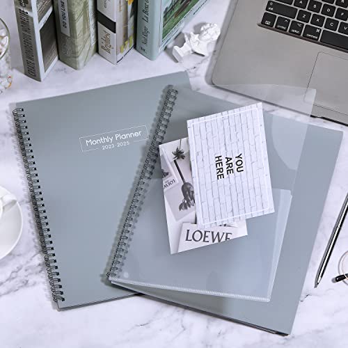 Monthly Planner 2023-2025 - 24 Monthly Planner From July 2023 To June 2025, Monthly Planner 2023-2025, 9.'' X 11'', 2023-2025 Planner With Inner Pocket, 24 Month Tabs, Inner Pocket - Grey #TOP5