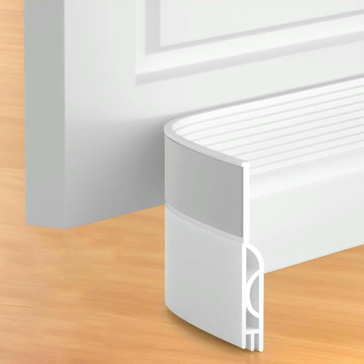 Yfshc 1M-White 1/2M Door Draft Stopper Sweep Under Door Gap Filler Seal Strip Soundproof Insulation Weather Stripping For Heating And Cooling
