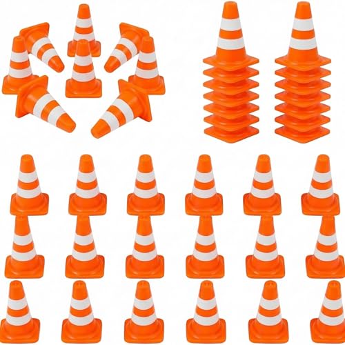 ZKNDRHJO 36/60/120/200 Pack 1 Inch Orange Mini Traffic Cones.Perfect as Construction Party Favors Durable Small Roadblock Markers for Training Scenarios and Sports Event Setups (36 Orange)