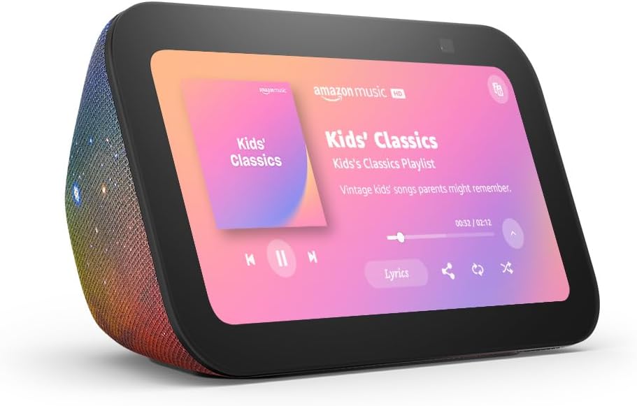 Like-New Amazon Echo Show 5 Kids (newest model), Designed for kids, with parental controls, Includes 1 year of Amazon Kids+, Galaxy