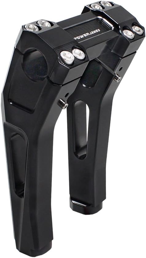 POWER JAMES 8.0" Tall Black Handlebar Risers Kit Compatible with Harley Davidson 2018-Later Street Bob, Low Rider S FXLRST, Softail Slim, Dyna with 1.0" Clamping Area