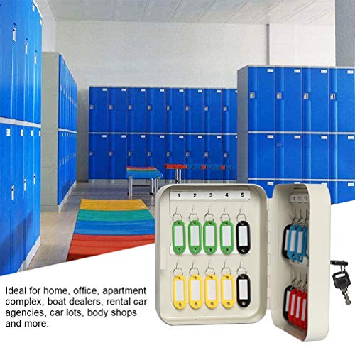 Parrency Caixa de bloqueio de chave montada na parede com 20 ganchos de chave, caixa pequena para ch