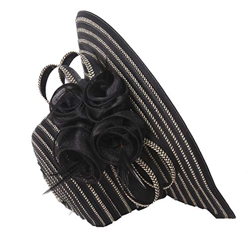 Go Mai Accessories Lady Derby Dress Church Cloche Hat Bow Bucket Wedding Bowler Hats Travel Casual Hat Black