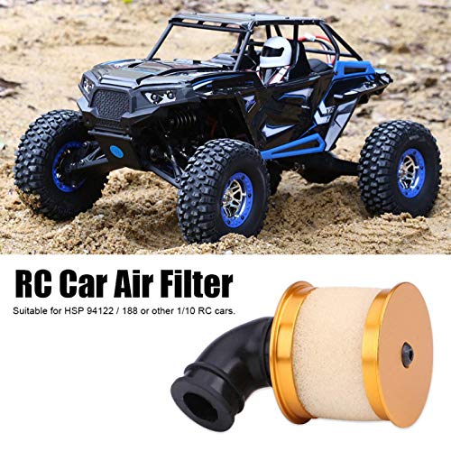 3Colros Rc Air Filter Aluminum Capped /Element Sponge, Rc Car Air Filter For Hsp 94122 / 188 1/10 Remote Control Model Vehicle Accessory(Gold) #TOP4