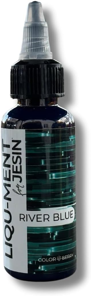 COLORBERRY LIQU-Ment – Liquid Pigment for JESIN, KERACAST, and Casting Powders – Water-Based Colorant for DIY Art, Crafts, and Resin Projects – 50ml Bottle (River Blue)