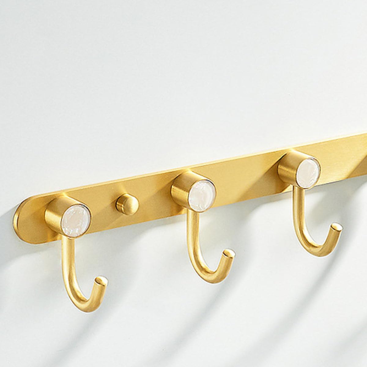 ibasenice 1pezzi Gancio Appendini da Parete in Alluminio Spazioso Ganci Bianco Oro Moderno e Stile Elegante per Bagno e Ingresso Organizzatore Pratico per Cappotti Cappelli e Accessori