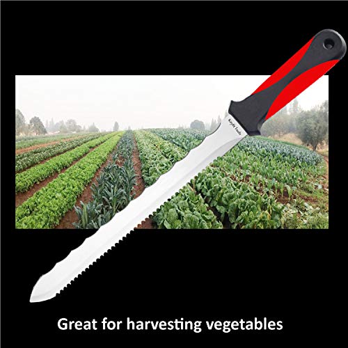 Spartan Garden Knife Perennial Splitter Divider Super Sharp Double Sided Serrated Stainless Steel 8” Blade, 5” Ergonomic Rubber Handle, Hori Hori Knife! Garden Tools & Gardening Tools, - Thumbnail 4