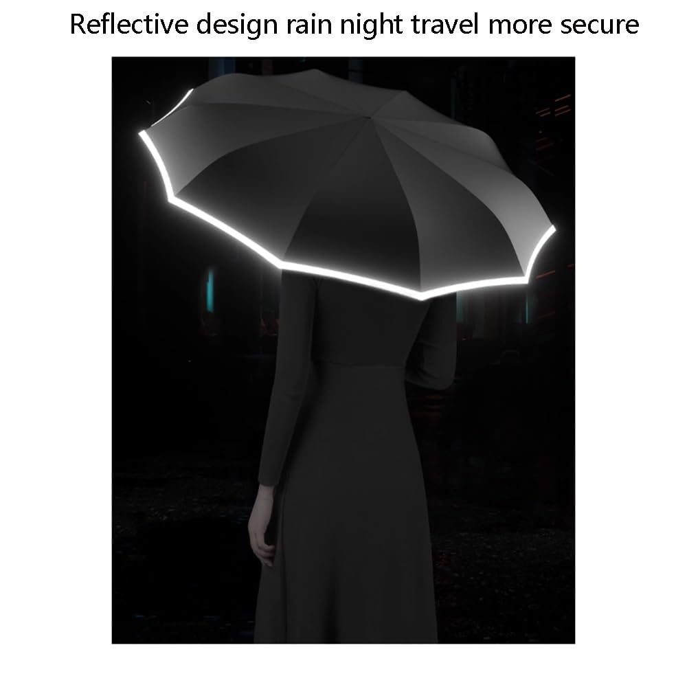 Parapluie Pliant Automatique Réversible Robuste, Portable Et Facile À Transporter, Parapluie Pliant Pour Voiture Entièrement Automatique Pour Hommes, Grand Parapluie Renforcé