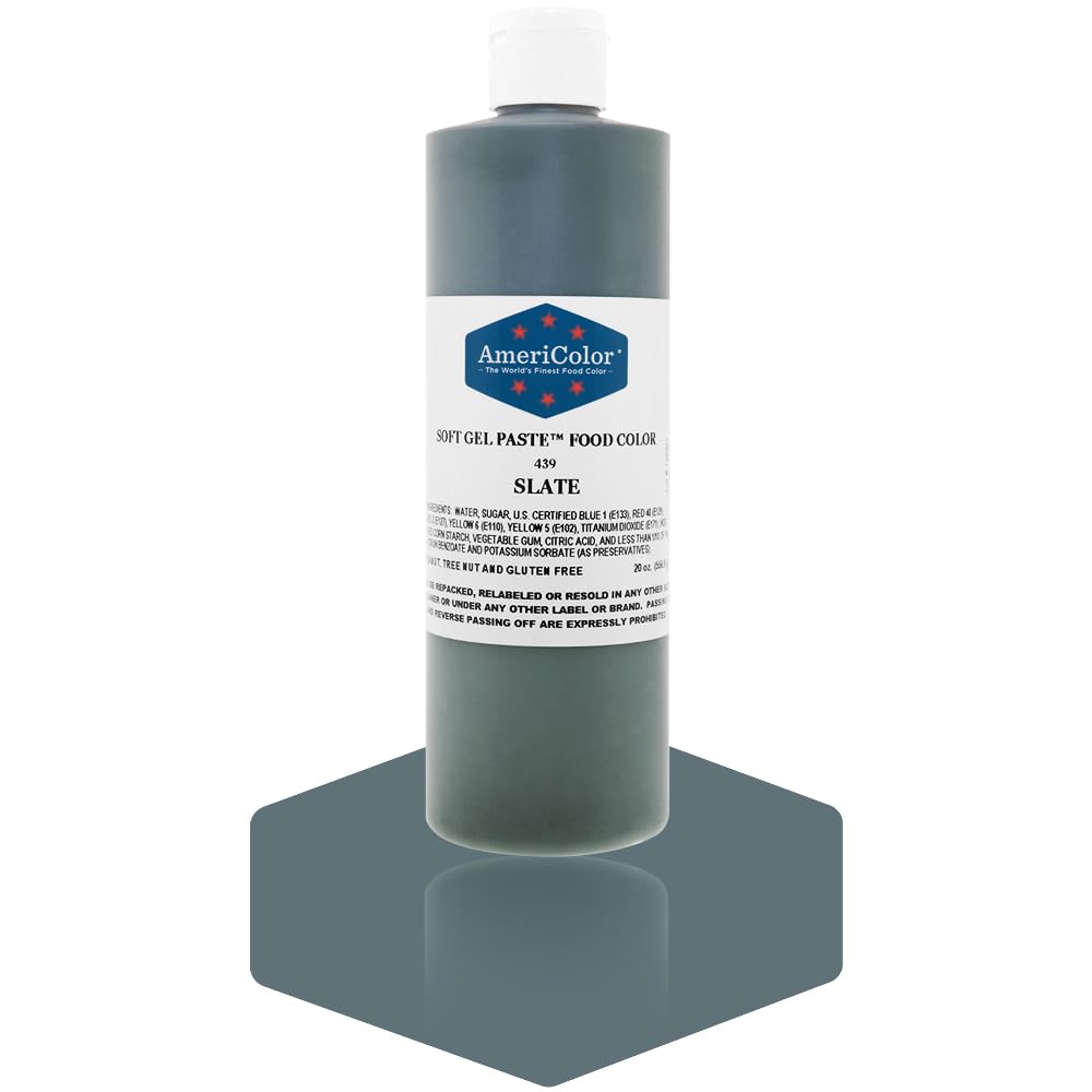 AmeriColor, Slate, 13.5 Ounce Bottle, Soft Gel Paste Food Color