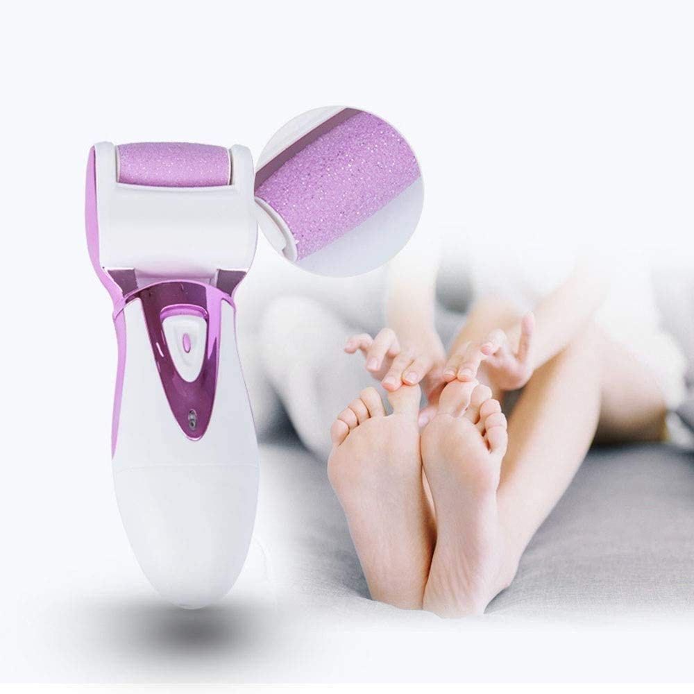 Removedor de callos eléctrico Lima de pie recargable Removedor de piel dura Herramientas de pedicura Kit de callos electrónico para talones agrietados y piel muerta, Púrpura (Color : Gold) (Gold)