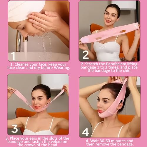 V Gesichtsmasken, Wiederverwendbare V-Linienmaske, Doppelkinn Entferner Lifting-Maske, Atmungsaktive V-förmige Gesichtslifting-Bandage, Anti-Falten-Maske zum Heben von Hals und Kinn