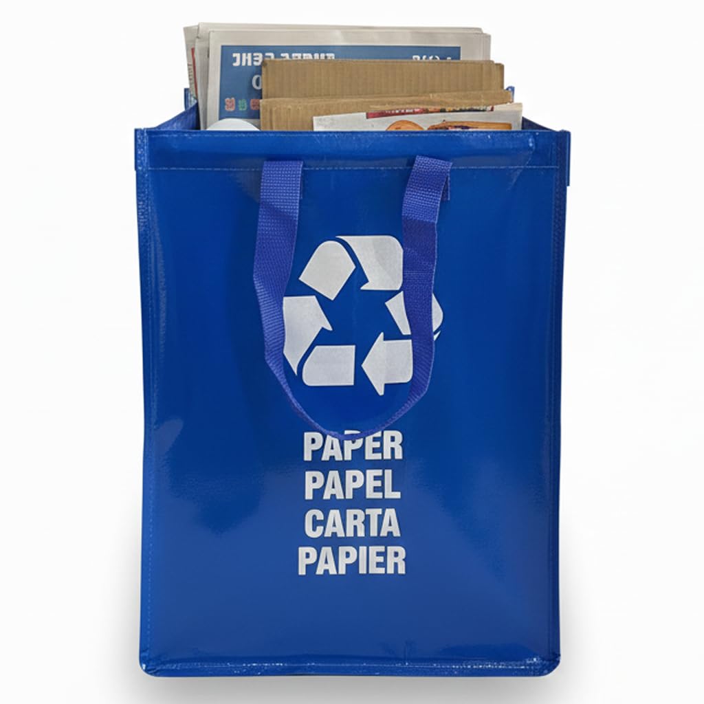 Space Home Blue - Recycling Box - Reusable Recycling Bags - 44L - 1 Count