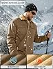 TACVASEN Winter Jackets for Men Fleece Lined Trucker Jacket Cotton Sherpa Cargo Coat Warm Thick Tactical Military Combat Coat Khaki L #3