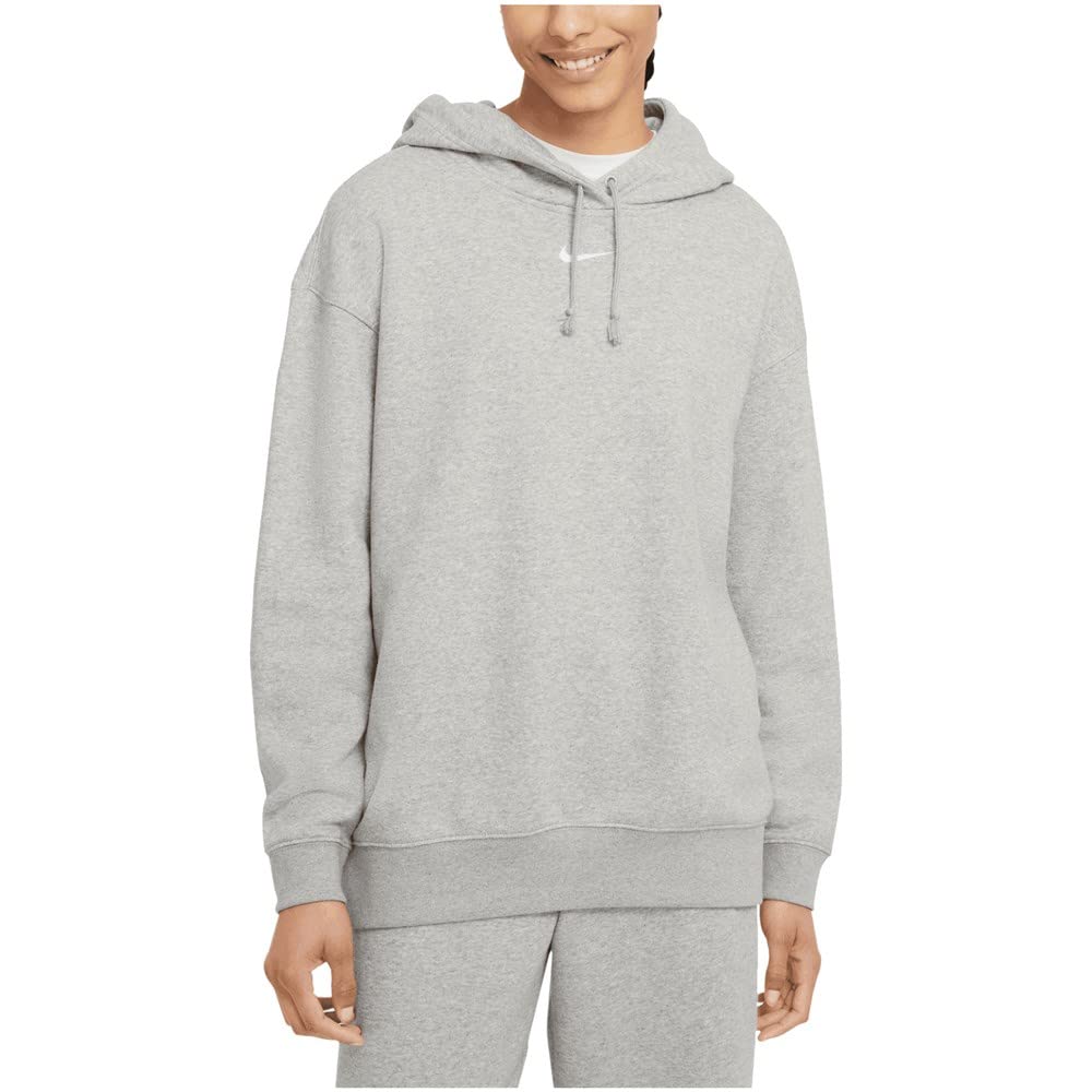 Nike Women's Sportswear Essential Collection Fleece Oversized Hoodie, Dark  Grey Heather/Base Grey/White, XS : Amazon.sg: Fashion