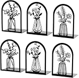 Bondream 3 Pair Metal Bookends,Decorative Book Ends for Shelves,Non-Slip Book Stopper for Heavy Books,Flower Book Shelf Holder for Home School Office