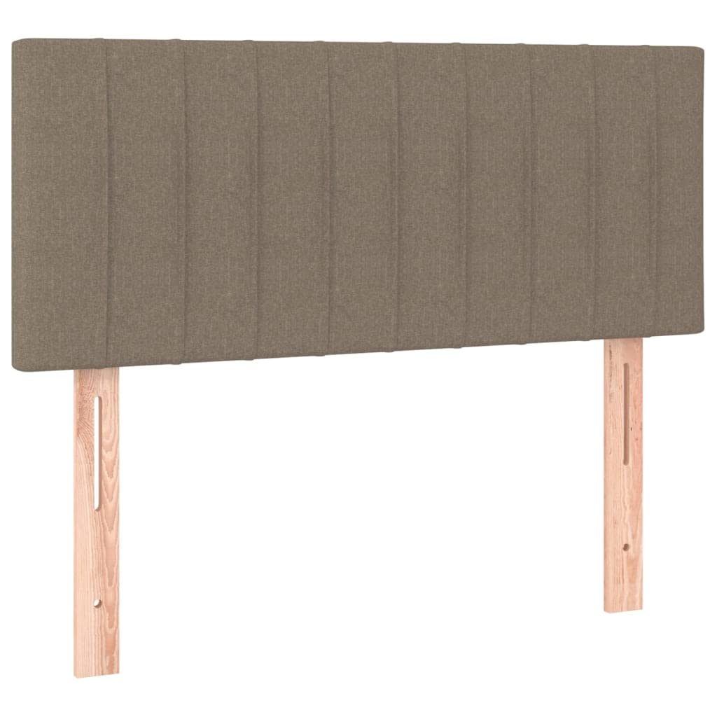 Tkanina z regulowanym zagłówkiem Sprężynowy kieszeniowy Taupe 100x200 cm | Łóżko kontynentalne z materacem sprężynowym taupe 100x200 cm tkanina z zagłówkiem