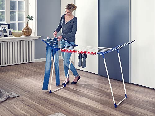 Leifheit Standtrockner Pegasus 180 Solid, Wäscheständer mit Flügeln für lange Kleidungsstücke, standfester Flügelwäschetrockner für drinnen und draußen – Bild 6