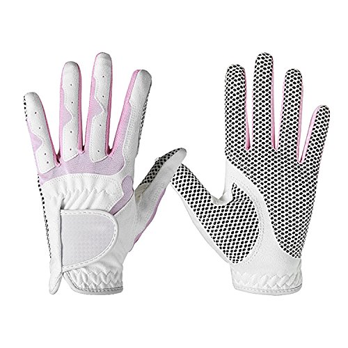 One Pair Golf Gloves for Women Girls Ladies All Weather Anti-Slip Breathable Durable Golf Gloves Mittens for Left & Right Hand, Full Fingers Protective Sports Rain Gloves
