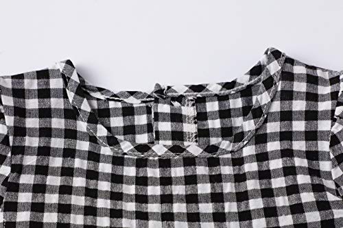Image of HILEELANG Toddler Little Girl Summer Dress Sleeveless Cotton Casual Flower Shirt Playwear Jumper Skirt Sundress